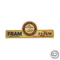 Porsche 356 All 1950-1965 Fram Oil Filter Side Decal Replaces 64470101200 ReplicaParts.co.uk