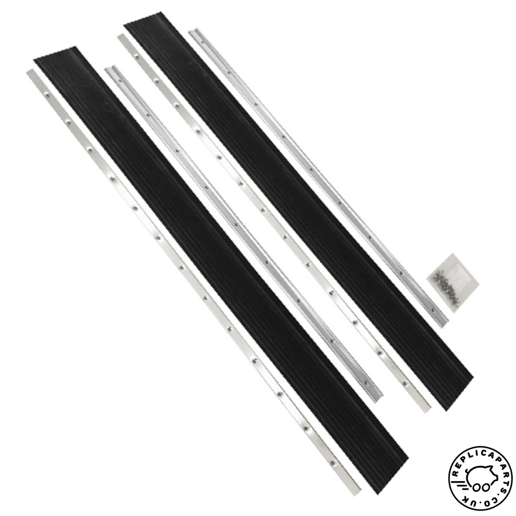 Porsche 356 All 1950 1965 Door Threshold Kit Aluminium, Rubber Strip