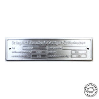 Porsche 356 Pre A 1950-1955 Chassis Identification Plate Steel 00070110103 ReplicaParts.co.uk
