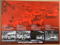 Porsche Poster 24hrs Le Mans 1974 76 77 79 Rankings Genuine Factory Original