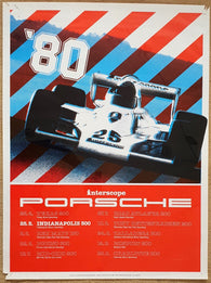 Porsche Poster Interscope 1980 25.5 Indianapolis 500 Genuine Factory Original
