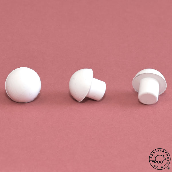 Porsche 356 -57 Reutter engine cover buffer stop SET White Replaces 35652182 replicaparts.co.uk