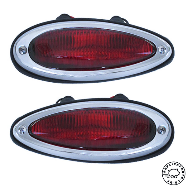 Porsche 356 A B C Teardrop Taillight Assembly Set 64463140300 Replicaparts.co.uk