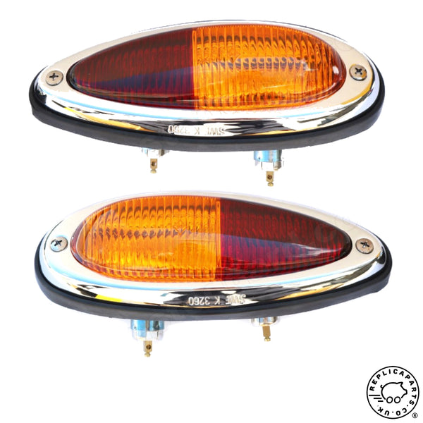 Porsche 356 ABC Teardrop Taillight Assembly Set Concours 64463140310 64463140410 replicaparts.co.uk