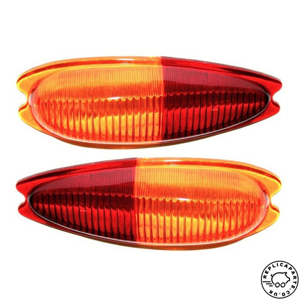 Porsche 356 A B C Teardrop Taillight Lens Euro L&R 64463142210 64463142110 ReplicaParts.co.uk