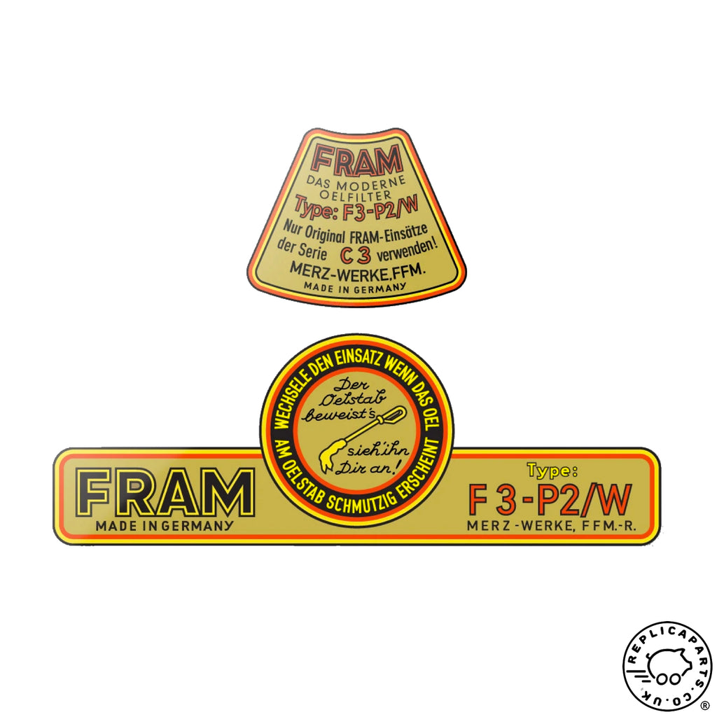 thumbnail image 2 of Deluxe Customs Fram Oil Filter Decal For Porsche 356 Bottom Canister - Made In USA 2 of 6