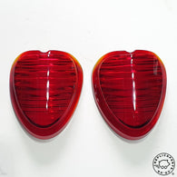 VW Beetle Kafer Bug 08-1952 to 07-1955 Hella Heart Red Glass Tail Light Lens Pair