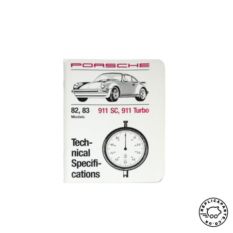 Porsche 911 930 1982-1983 Technical Specification Booklet WKD423120 ReplicaParts.co.uk
